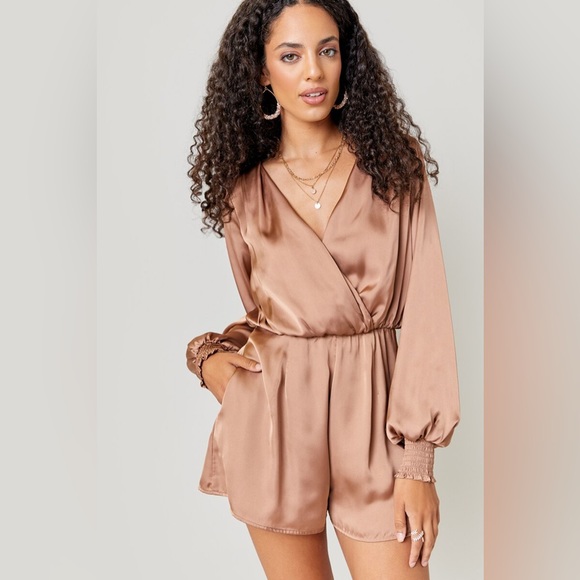 Ceana Satin Open Back Romper